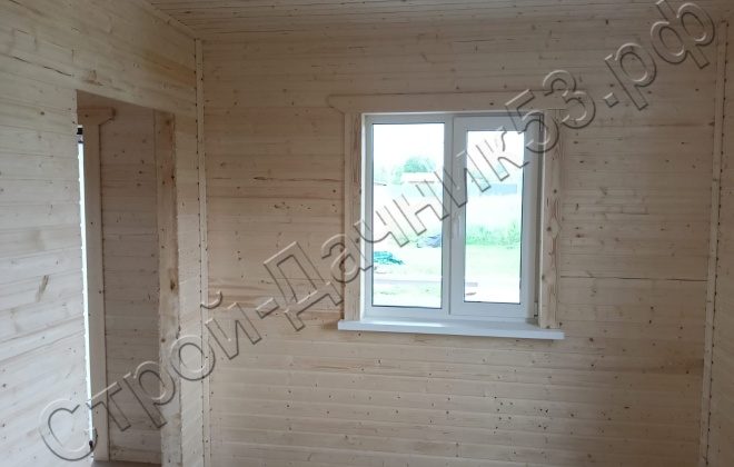 4 Каркасно-щитовой дом Д-51, 6х8м, 48 М², Московская область, Шаховской район, коттеджный посёлок Лесное озеро. (8)